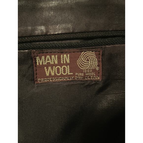 GUC Man in Wool Europa Collection Men's Black Stripe Suit Jacket 100% Wool Sz 40 - Picture 5 of 6